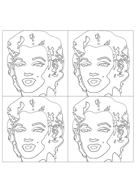 Free Coloring Page Of Andy Warhol S Painting Marilyn Monroe Color My