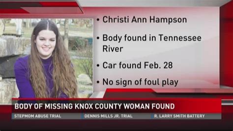 Missing Womans Body Found In Tennessee River