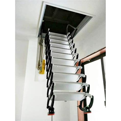 Intbuying Folding Loft Ladder Stairs Attic Extension Ladder Heavy Duty