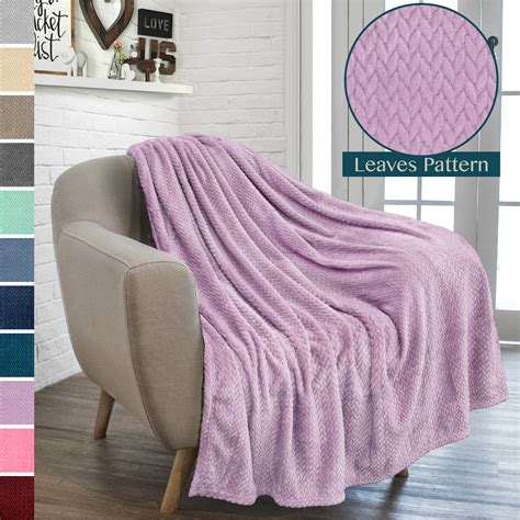 Pavilia Luxury Flannel Fleece Blanket Throw Lavender Purple Soft