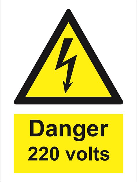 Danger 220 Volts Wss Warning Signs Safeway Systems