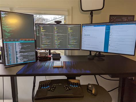 My Remote Work Linux Battlestation Now With Monitor Arms Battlestations