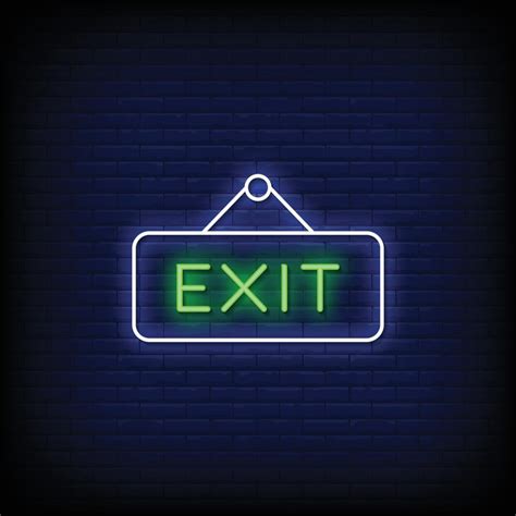 Exit Neon Signs Style Text Vector 2185732 Vector Art At Vecteezy