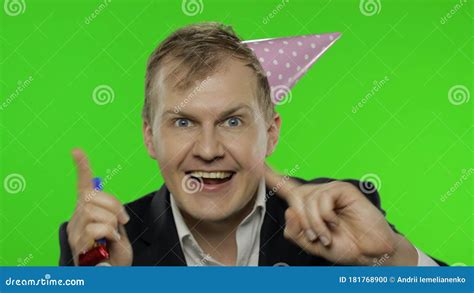 Drunk Disheveled Young Businessman In Festive Cap Celebrates And Dances Stock Footage Video Of