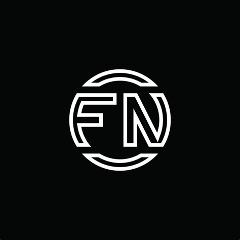 Monograma Del Logotipo De Fn Con Plantilla De Diseño Redondeado De