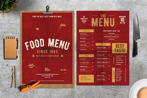 Rustic Food Menu Graphic Templates Envato Elements