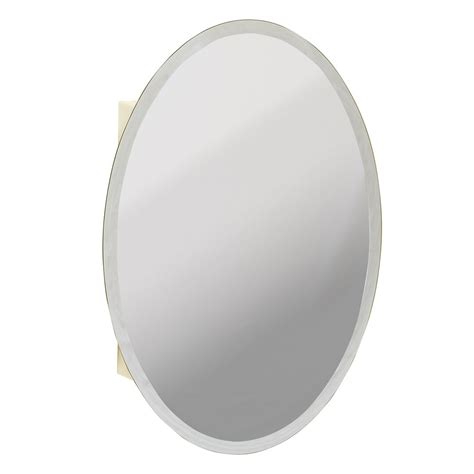 Zenith Products Oval Beveled Mirror Medicine Cabinet The Home Depot