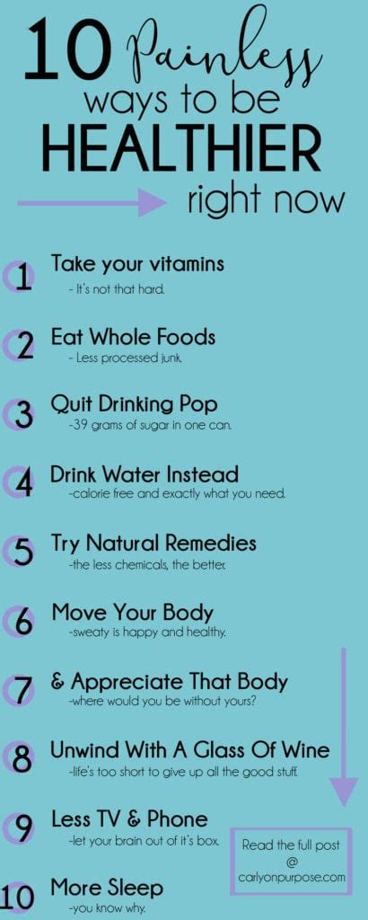 10 Painless Ways To Get Healthier Right Now Mommy On Purpose
