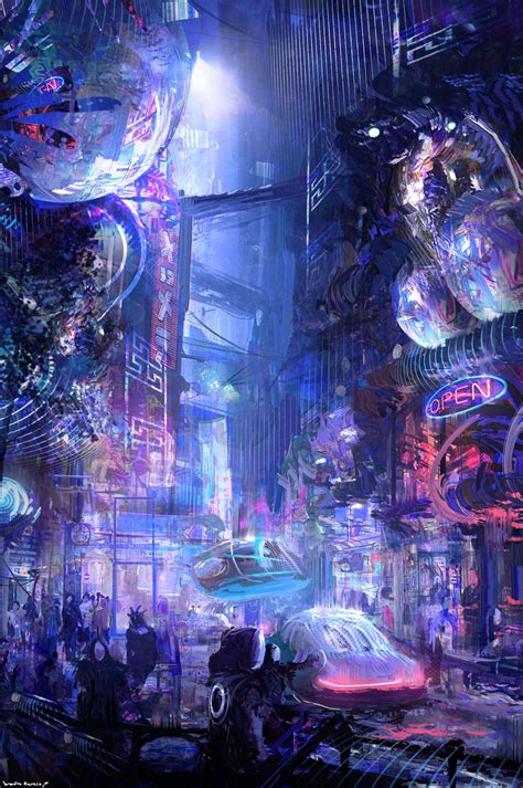 Art By Wadim Kashin Cinema Gorgeous Cyberpunk City Sci Fi Concept
