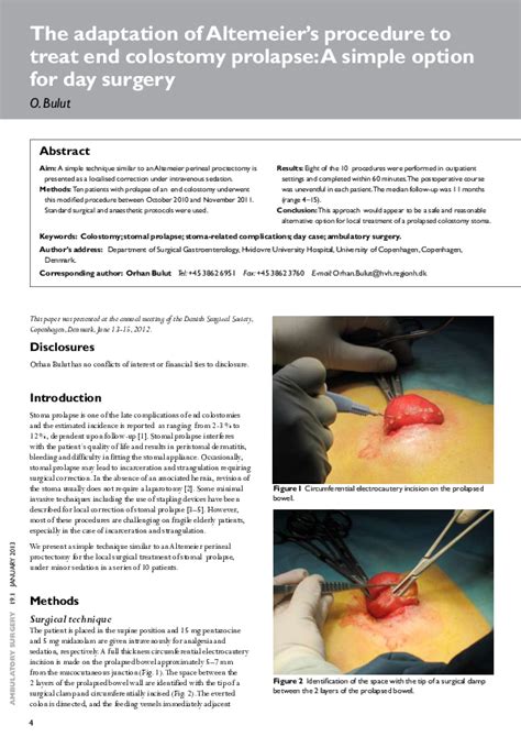 Pdf The Adaptation Of Altemeiers Procedure To Treat End Colostomy