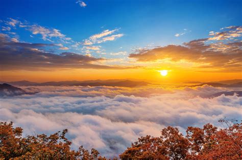 Seoraksan Mountains South Korea Morning Fog Sunrise Landscape