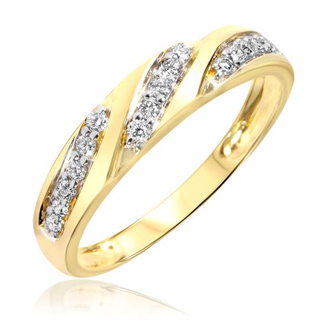 14 Carat Tw Diamond Womens Wedding Ring 14k Yellow Gold My Trio