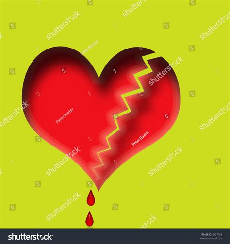 Image Of A Broken Heart With Blood Stock Photo 2437158