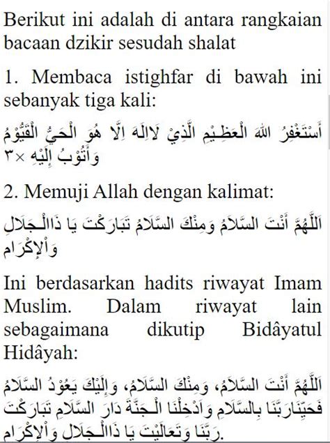 Sholat dhuha yaitu salah satu sholat sunnah yang istimewa. Dzikir Sesudah Sholat - Lengkap Bacaan Doa Sholat Dhuha ...