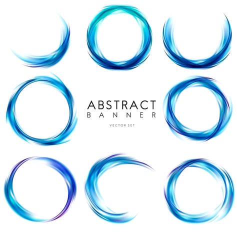 Free Vector Abstract Banner Set In Blue