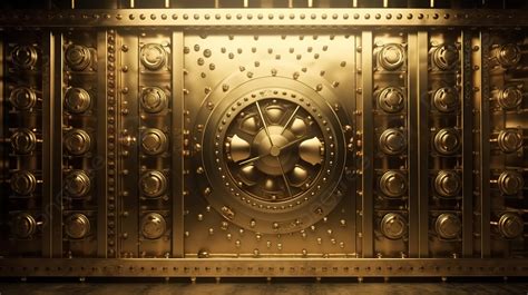 Fondo Gran Puerta De B Veda De Oro Con Varios Elementos En Su Interior Fondo D Renderizado