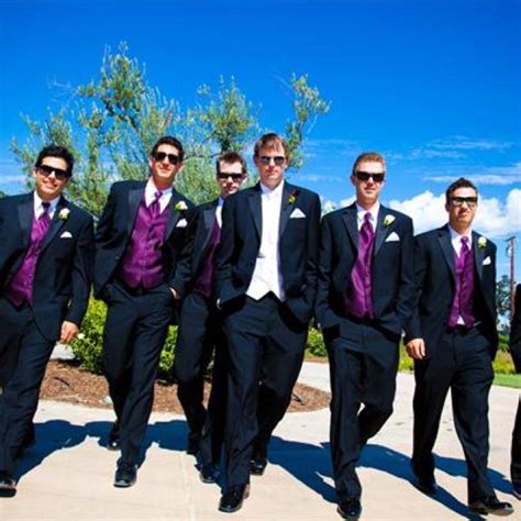 Groomsmen And Groom Country Wedding Purple Wedding Wedding Tux