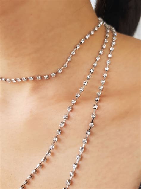asomnia rhinestone long wrap necklace kamakula wrap necklaces necklace prom necklaces