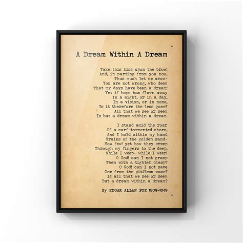 A Dream Within A Dream By Edgar Allan Poe Poster Print Etsy Ireland
