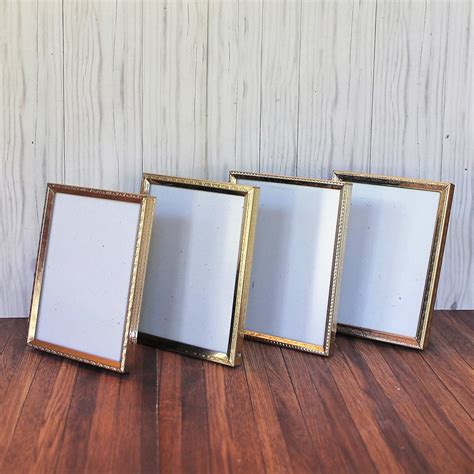 Vintage 3x4 Metal Gold Brass Colored Photo Picture Frame Set Of 4 Frames All Different 3 X 4