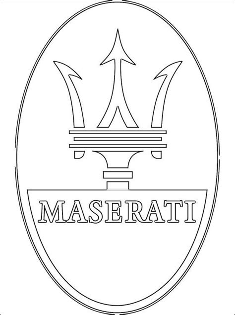 Maserati Logo Coloring Page Car Logos Maserati Super Coloring Pages