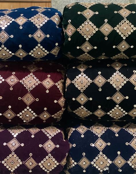 Embroidered 44 45 Micro Velvet 9000 Fabric For Garments At Rs 170