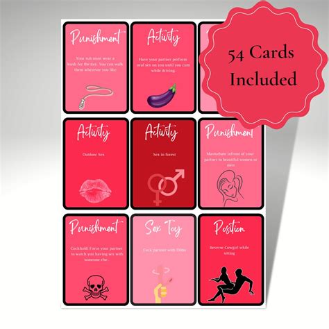 bdsm sex cards adult sex game instant download printable etsy