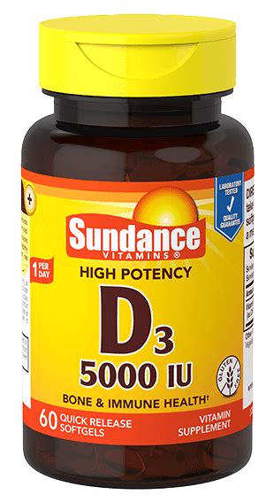 With vitamin a = 1250. Vitamin D3 5000 IU - Sundance Vitamins