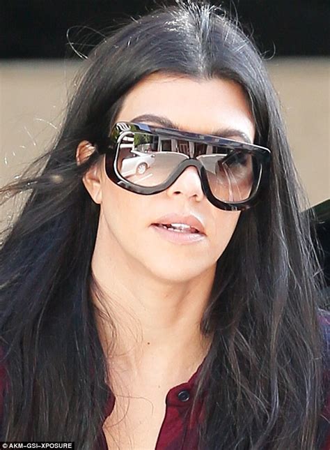 Kourtney Kardashian Wears Massive Glasses And Thigh High Boots With Son