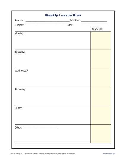 8 Elementary School Lesson Plan Template Template Guru