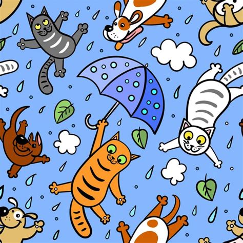 Raining Cats And Dogs Vector Art Stock Images Depositphotos
