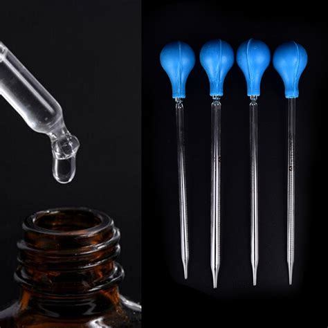 Clear Glass Pipette With Rubber Cap Graduated Transfer Pipette 1ml 2ml
