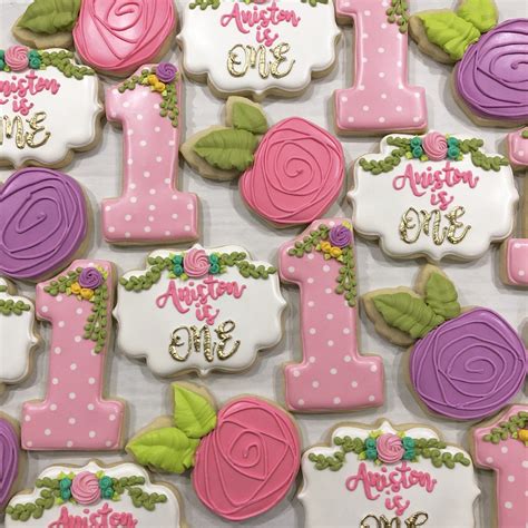 First Birthday Girly Floral Decorated Sugar Cookies Instagram