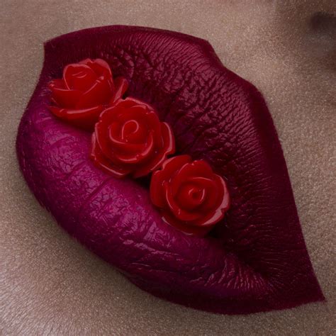 Lip Art Red Roses Instagram Vladamua Pink Lipstick Makeup Lip Art