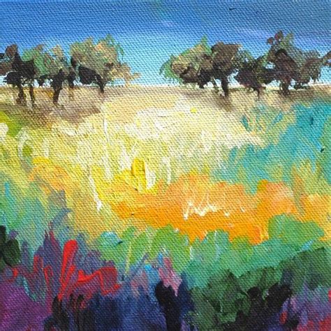 Original Abstract Landscape Acrylic On Canvas Colorful Etsy Bold