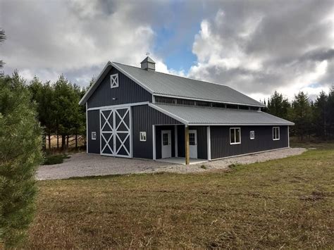 Receive a written materials estimate along with a 3d rendering of what your pole barn design will look like by requesting a quote. Tom's Garage and Shop | Cleary buildings, Barn style house ...