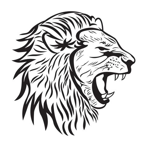 Male Lion Head Sketch And Drawing 2071473 Vector Art At Vecteezy