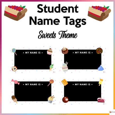 Editable Student Name Tags Sweets Theme Made By Teachers Student