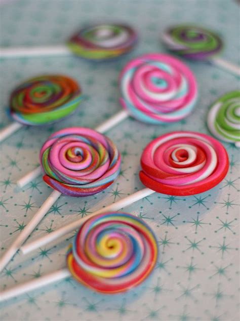 Fondant Candy Themed Decorations With Lollipops Polka Dots Etsy