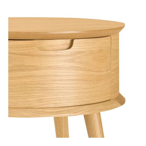 Ingrid Retro Scandinavian Wooden Round Bedside Table The Design Edit