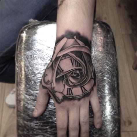 Rose Clock Hand Tattoos For Men Best Tattoo Ideas