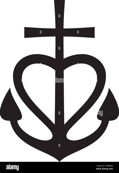 Cross Heart Anchor Faith Hope Love Symbol Faith Sign Vector