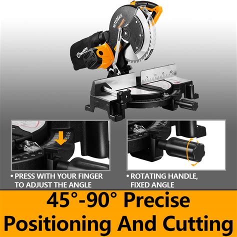 Worksite Saw Miter 255mm Power Saw Machine Electric Cutting Tools 1800w