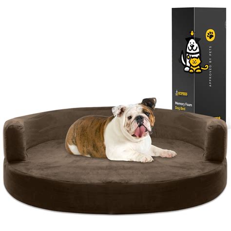 Deluxe Orthopedic Memory Foam Round Sofa Lounge Dog Bed Large Brown
