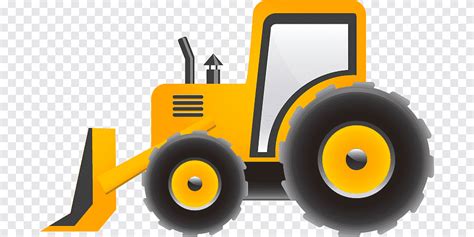 Yellow And Black Front Loader Illustration Cartoon Excavator Heavy A63