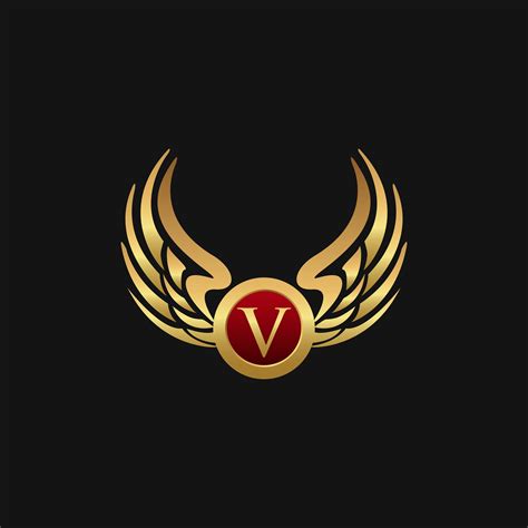 Luxury Letter V Emblem Wings Logo Design Concept Template 611194 Vector