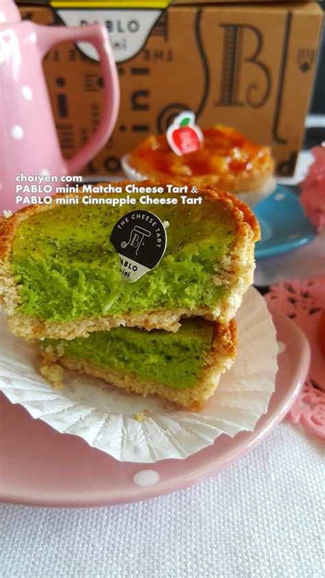To produce and to serve baked.cheese tart. Pablo mini Matcha Cheese Tart & mini Cinnapple Cheese Tart ...