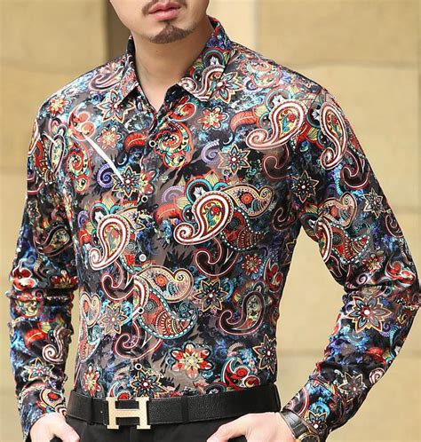 New Brand Luxury Mens Velvet Silk Shirts Formal Dress Shirt Bandana