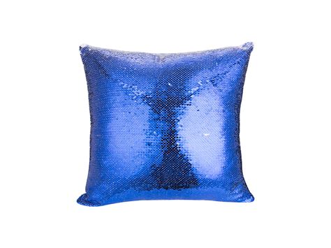 Sublimation Flip Sequin Pillow Cover Dark Blue W White 4040cm
