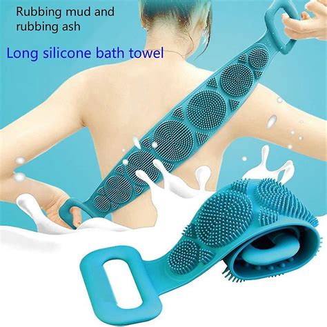 Silicone Back Scrubber Soft Loofah Bath Towel Bath Belt Body